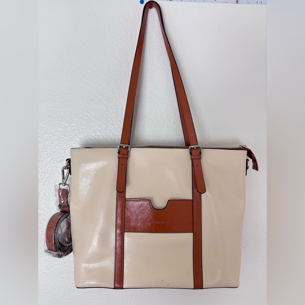BOSTANTEN Carol Leather Briefcase Vintage Tote - 15.6" Laptop Bag - Picture 2 of 16